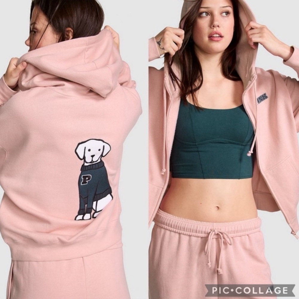 PINK Fleece Campus Full-Zip Hoodie